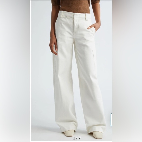 Vince Size 10 OFF WHITE Utility Cotton Twill Cargo Pants NEW! - Picture 1 of 12
